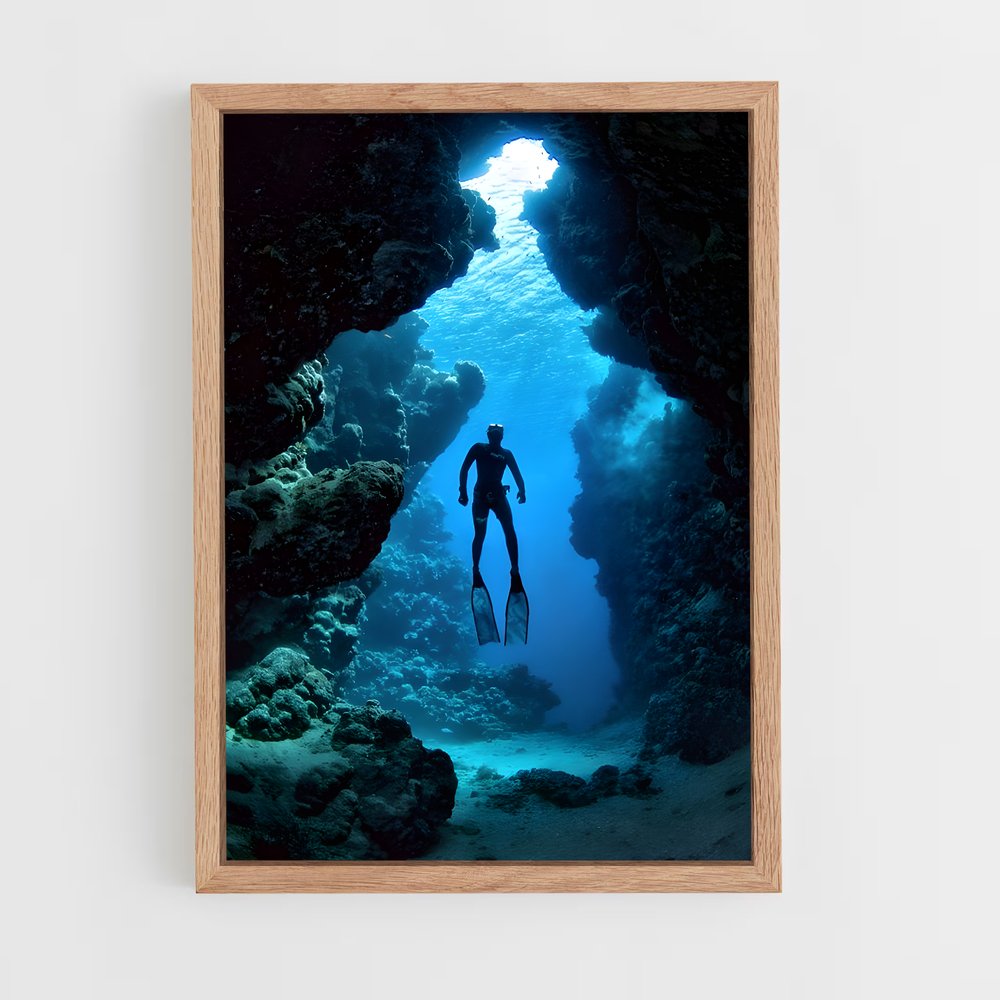 Poster Exploration Souterraine – affiche Plongeon depuis une plateforme (vue 4)